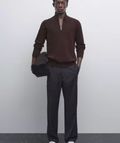 سویشرت یقه دیپ تراشیده برند Massimo Dutti - 970699355