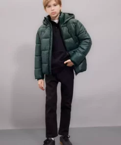 کاپشن پسرانه ضد آب با کلاه و زیپ و جیب مدل C5565A824WN برند Defacto - 869859796