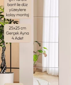 ست آینه دیواری ۴ تکه مربعی - ۲۵x۲۵ سانتیمتر با طراحی مدرن و شیک برند EFİRAZ - 869844374
