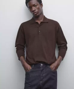 پولوشرت پشمی با ترکیب پنبه برند Massimo Dutti - 969523308