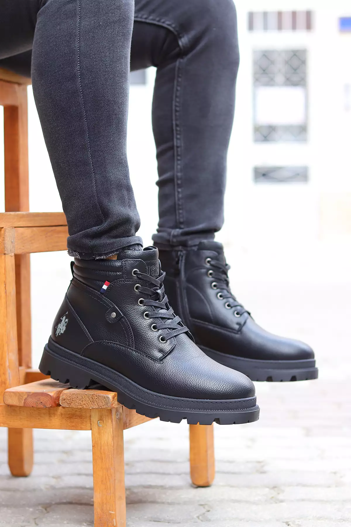 کفش بوت روزمره مردانه با آستر گرم و زیپ در رنگ مشکی برند U.S. Polo Assn. - 988942803