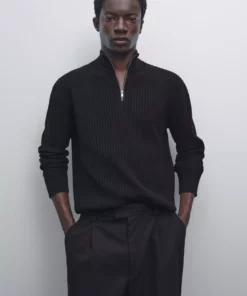 کلاه گردنی بافتنی دیپ یقه برند Massimo Dutti - 970707910