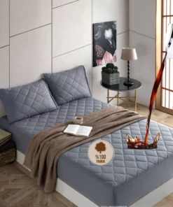 محافظ تشک ضد آب کاپیتونه از الیاف 100% پنبه - مناسب برای تخت خواب یک نفره، دو نفره و تخت خواب بزرگ برند Formeya - 92876225