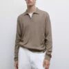 کیس پولو یقه وی، ژاکت با یقه پولو برند Massimo Dutti - 963076468