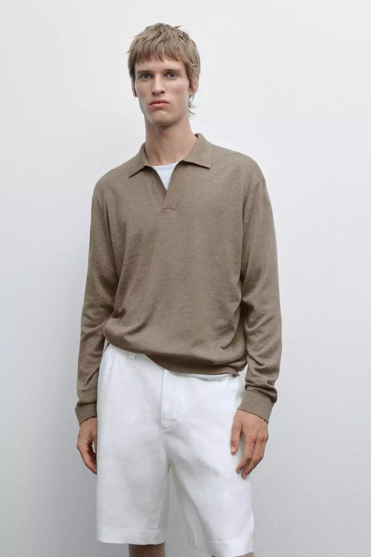 کیس پولو یقه وی، ژاکت با یقه پولو برند Massimo Dutti - 963076468