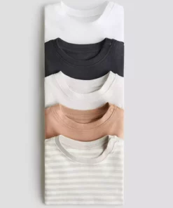 تیشرت پنبهای ۵ عددی برند H&M - 964911449