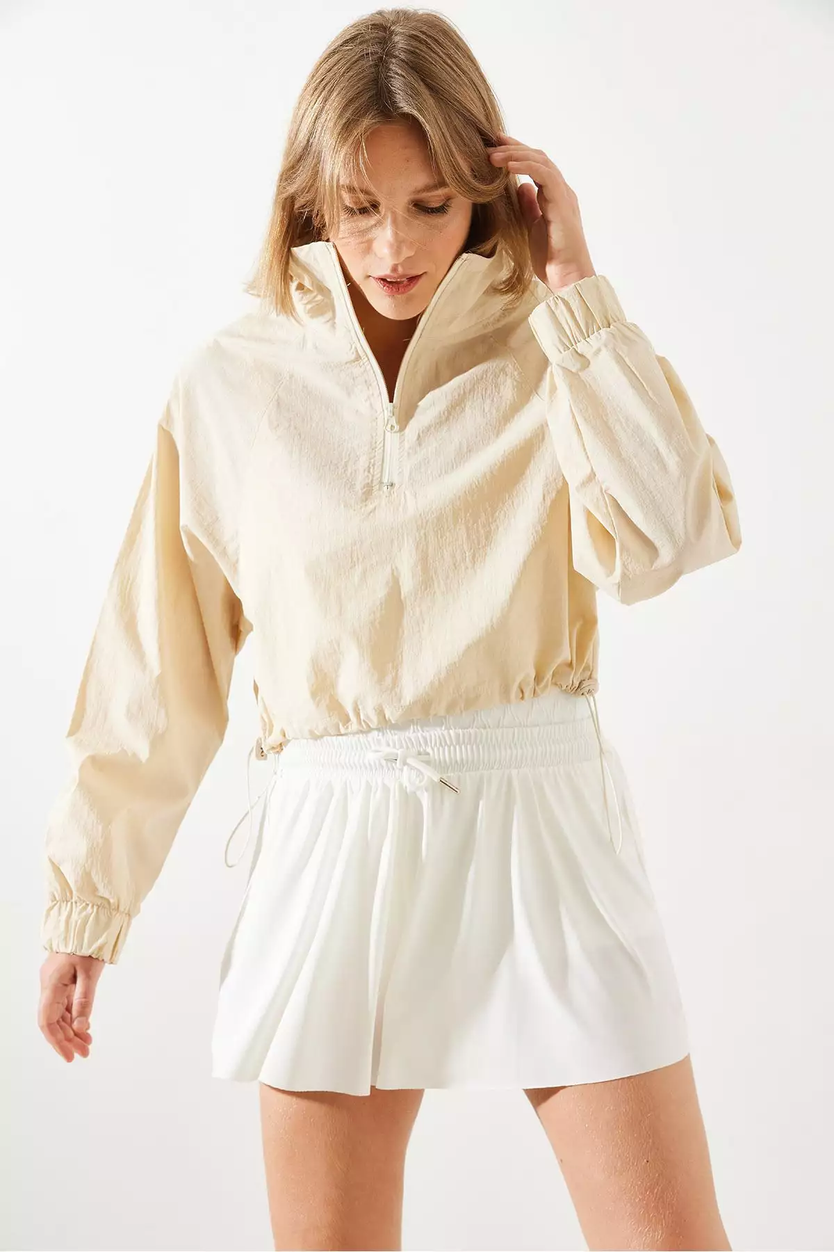 کت بارانی زنانه با جزئیات زیپ MBMS002 60501002 برند Bianco Lucci - 859769682