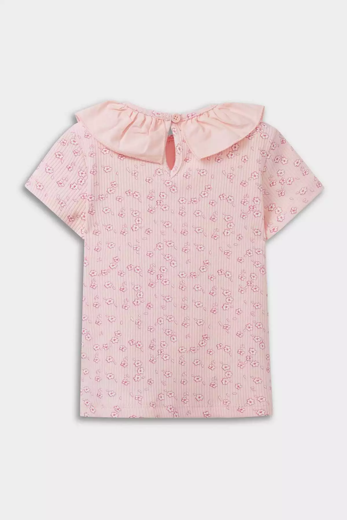 تیشرت کوتاهدست کشبافت راهراه گلدار بچه دخترانه E2962A525SM برند Defacto - 940561482