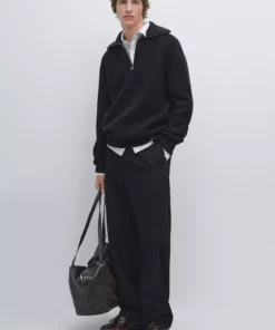 ژاکت با یقه ایستاده زیپ دار برند Massimo Dutti - 1024805795