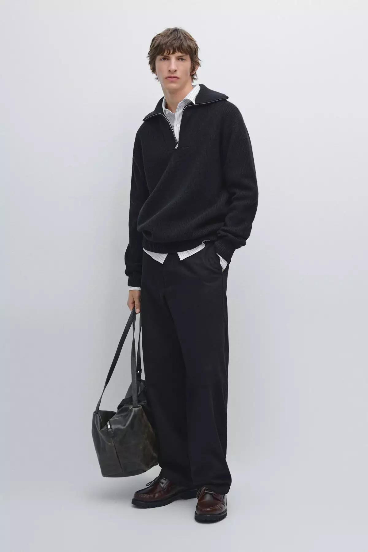 ژاکت با یقه ایستاده زیپ دار برند Massimo Dutti - 1024805795