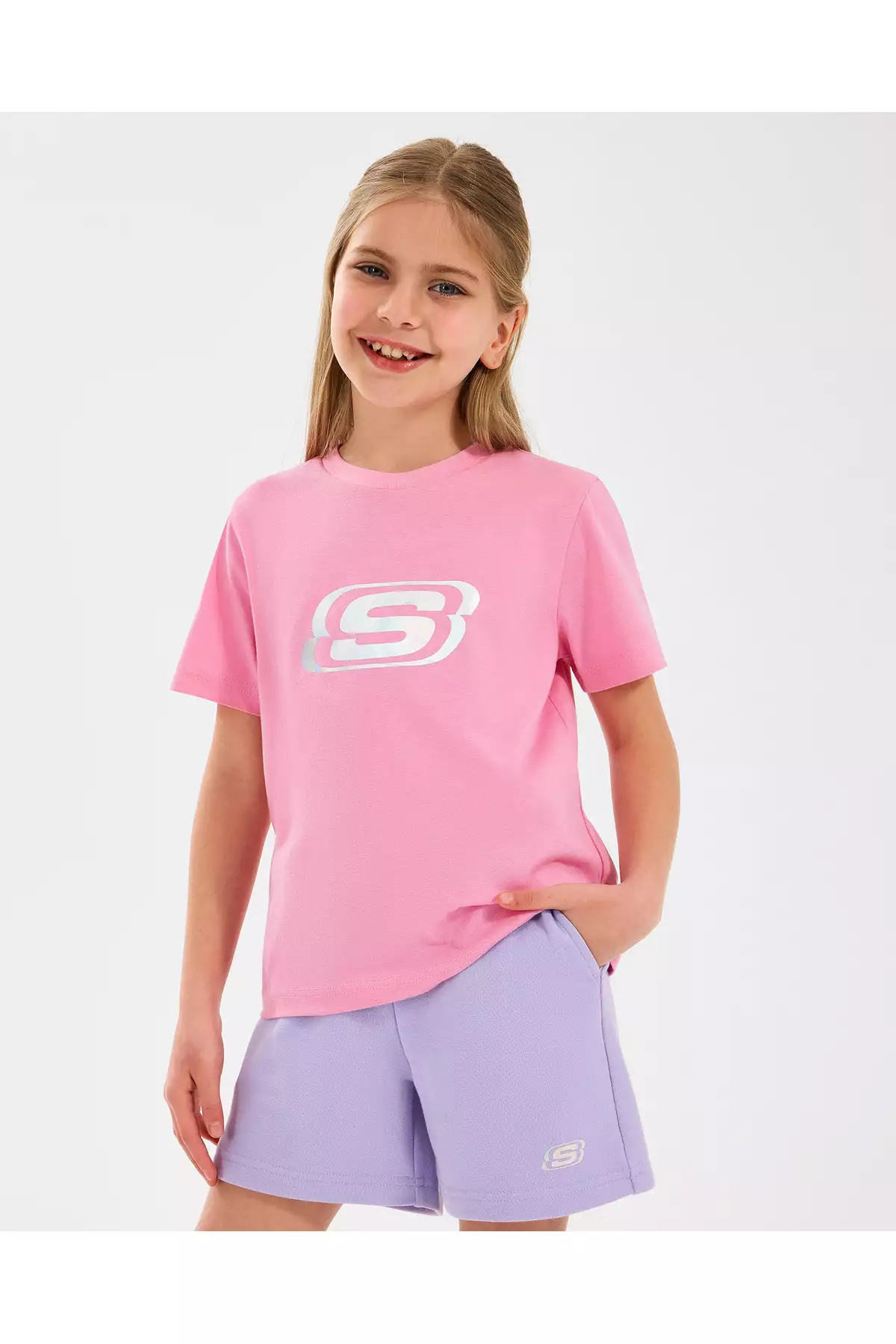تیشرت اساسی بزرگ دخترانه، رنگ صورتی، کد SK232139-610 برند Skechers - 936514157