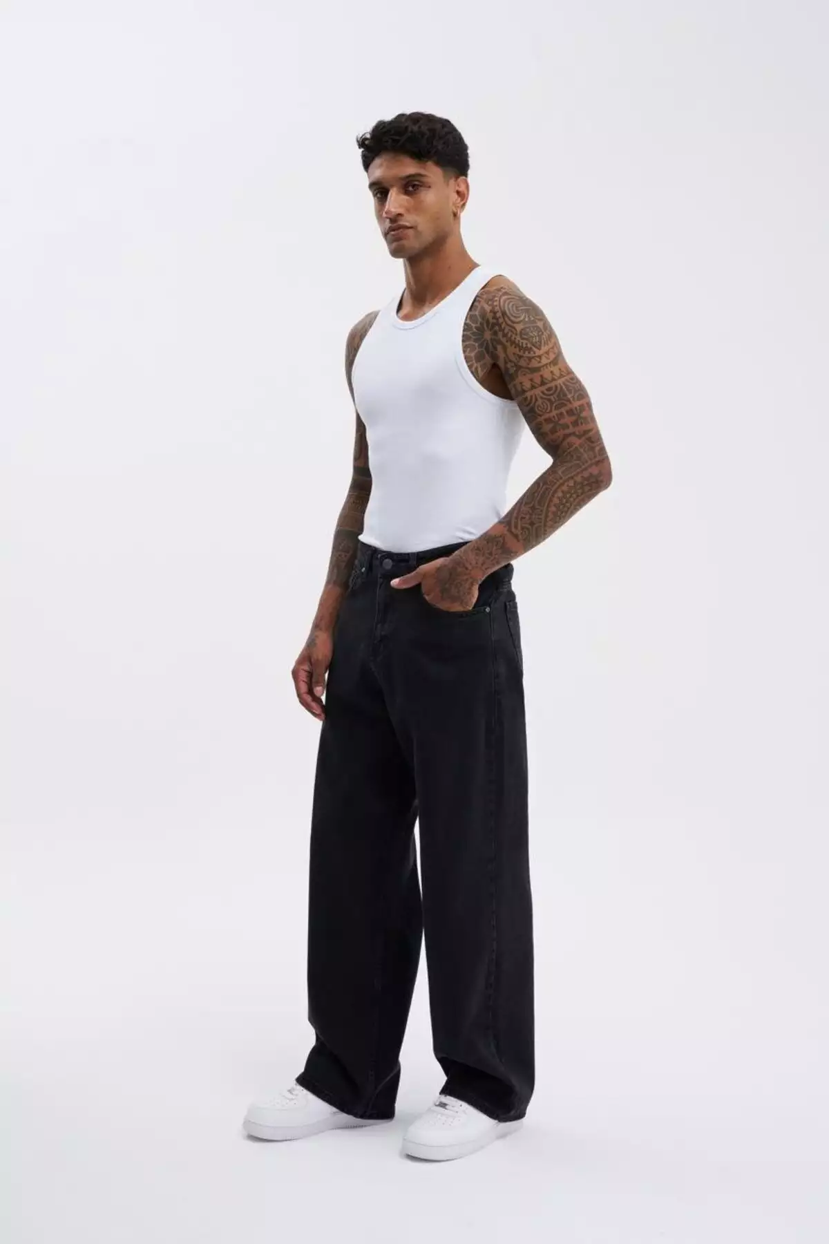 شلوار جین کمر گشاد و اورسایز مردانه رنگ آسفالت برند Machinist - 816211016