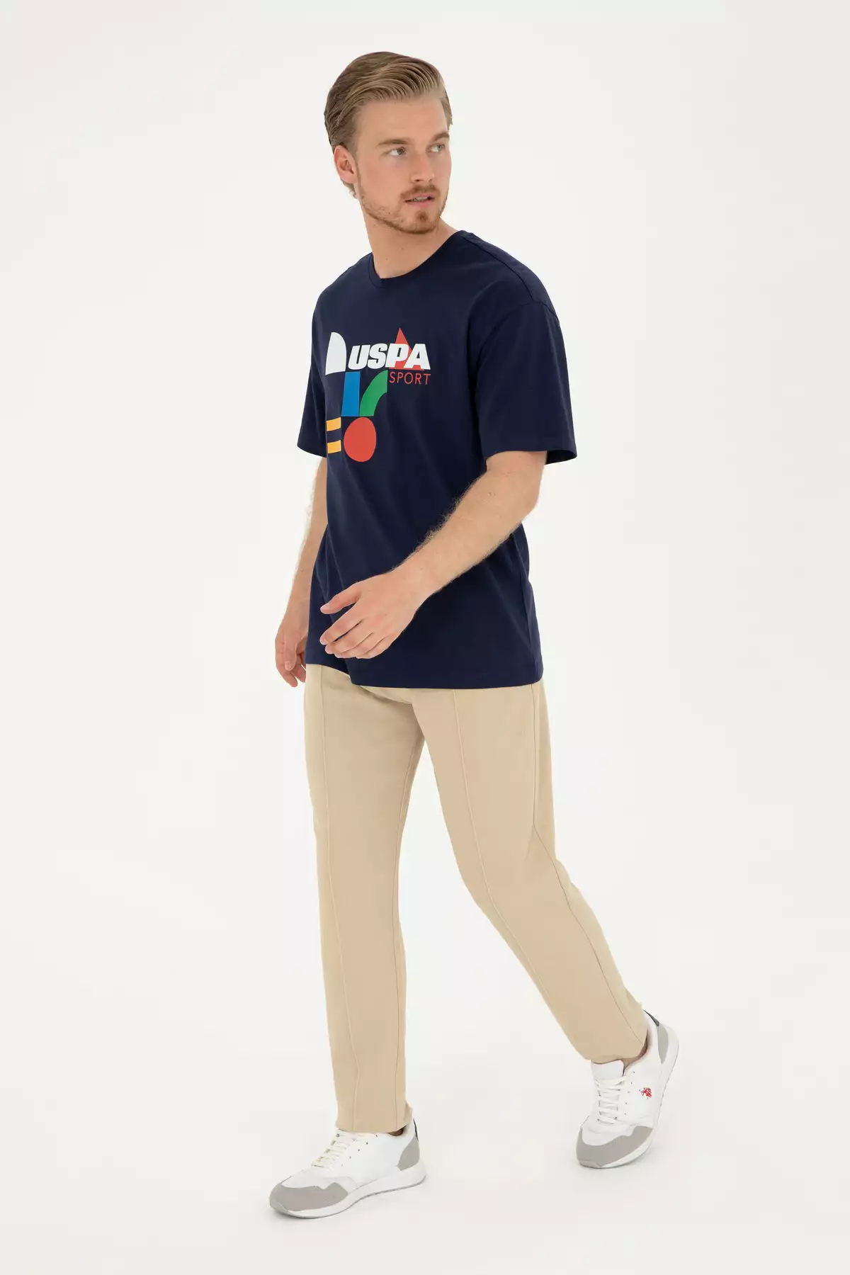 شلوار ورزشی مردانه به رنگ خاکی روشن ۵۰۲۸۹۲۸۶-VR183 برند U.S. Polo Assn. - 833113240