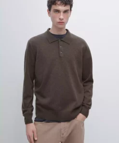 کاپشن پولو یقه با ترکیب پشم یونی برند Massimo Dutti - 1019068270