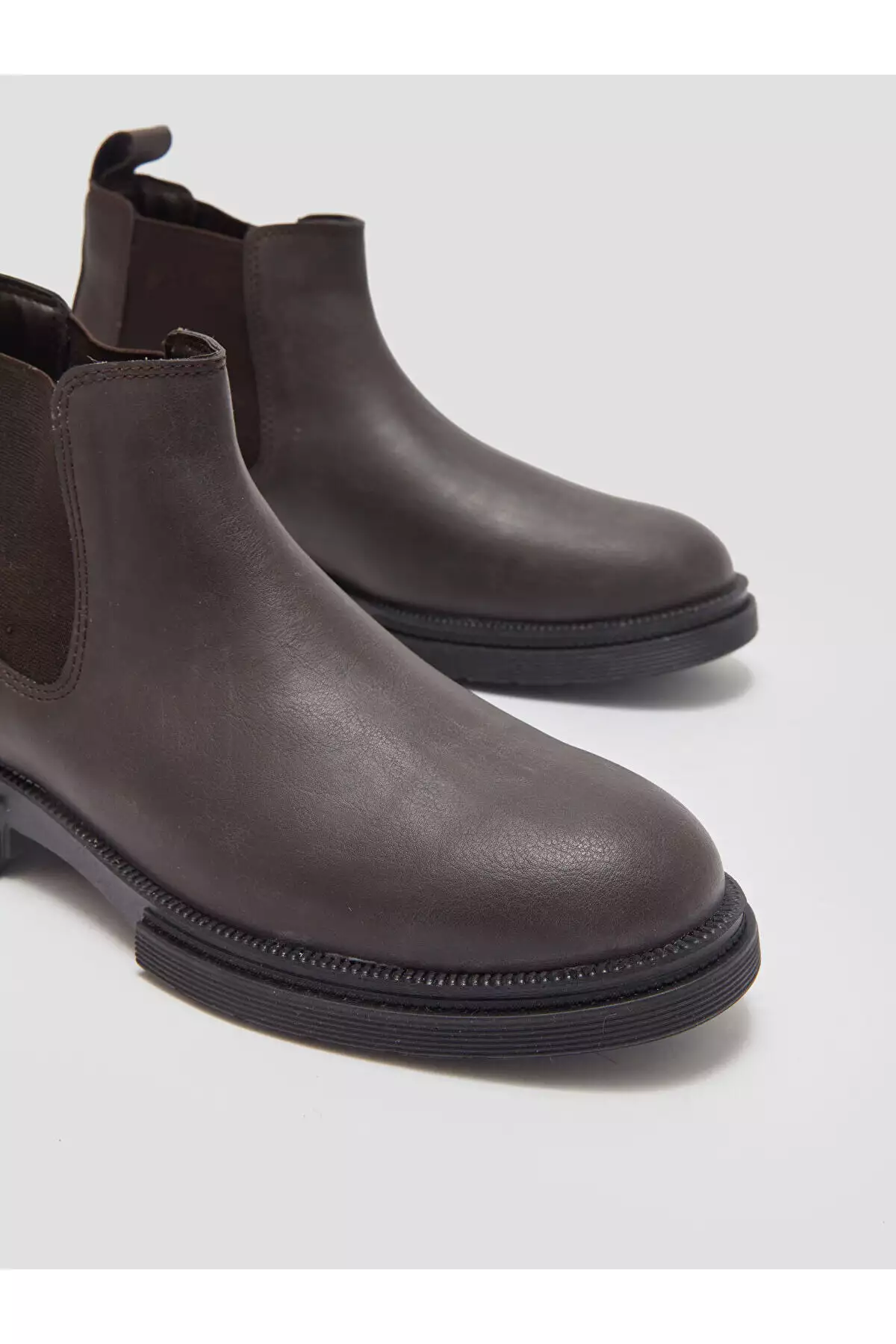 چکمه مردانه LCW استپس با ظاهر چرم قهوهای برند LC Waikiki - 862587224