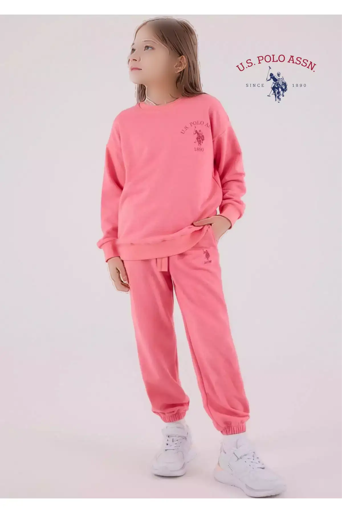 ست لباس ورزشی دخترانه با پارچه پنبهای و دارای مجوز برند U.S. Polo Assn. - 1025437022