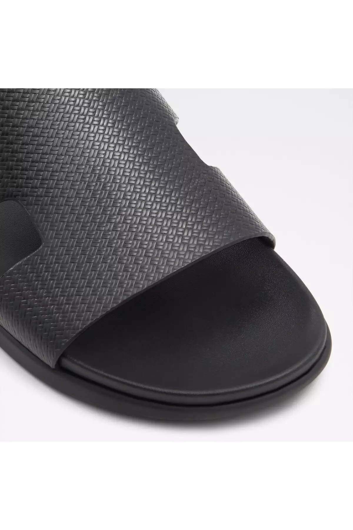 MONDI-IN - دمپایی تخت ساده چرم طبیعی مشکی مردانه برند Aldo - 917532510