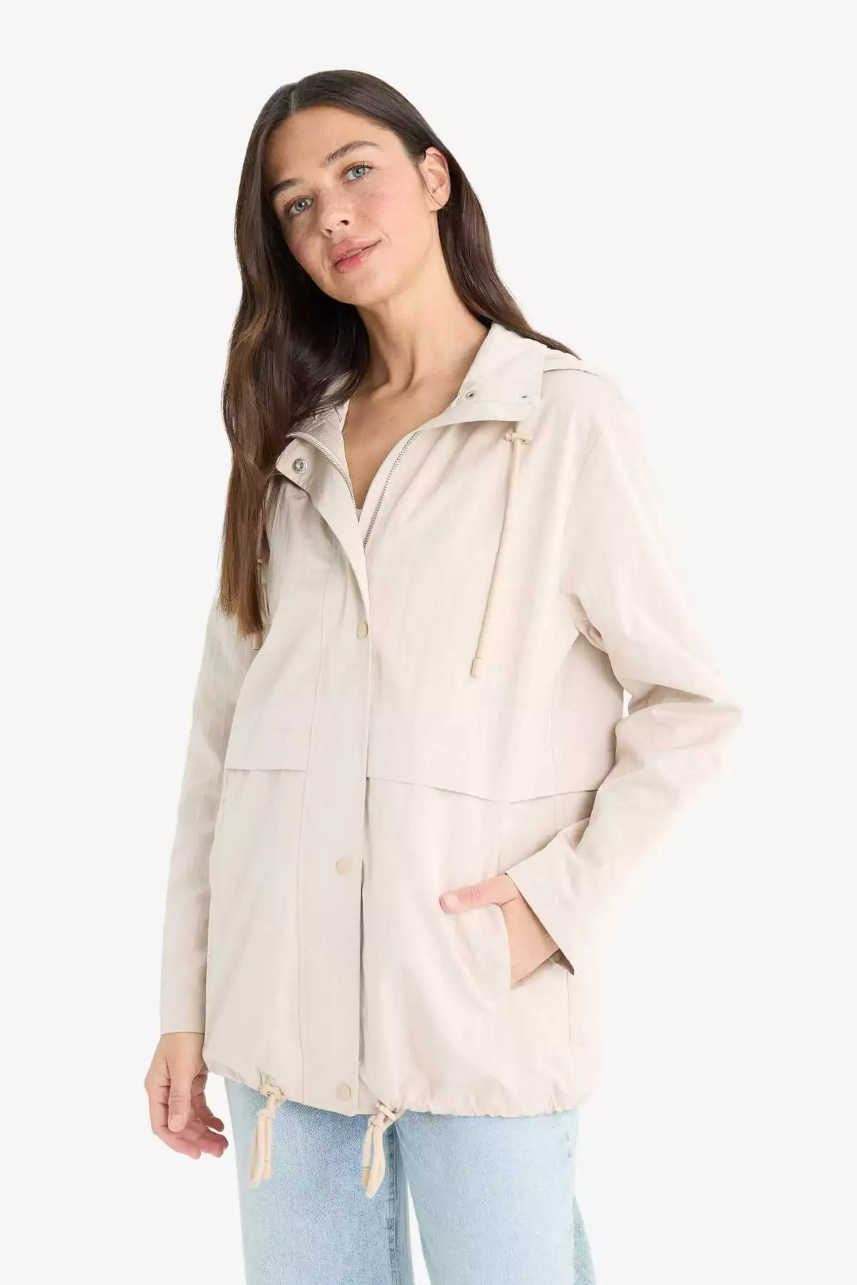 بارانی با کلاه و زیپ، مناسب برای روزهای بارانی و طراحی متناسب E8605AX25AU برند Defacto - 975899404