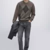 ژاکت بافتنی طرح الماس ۱۰۰% پشم برند Massimo Dutti - 995478269