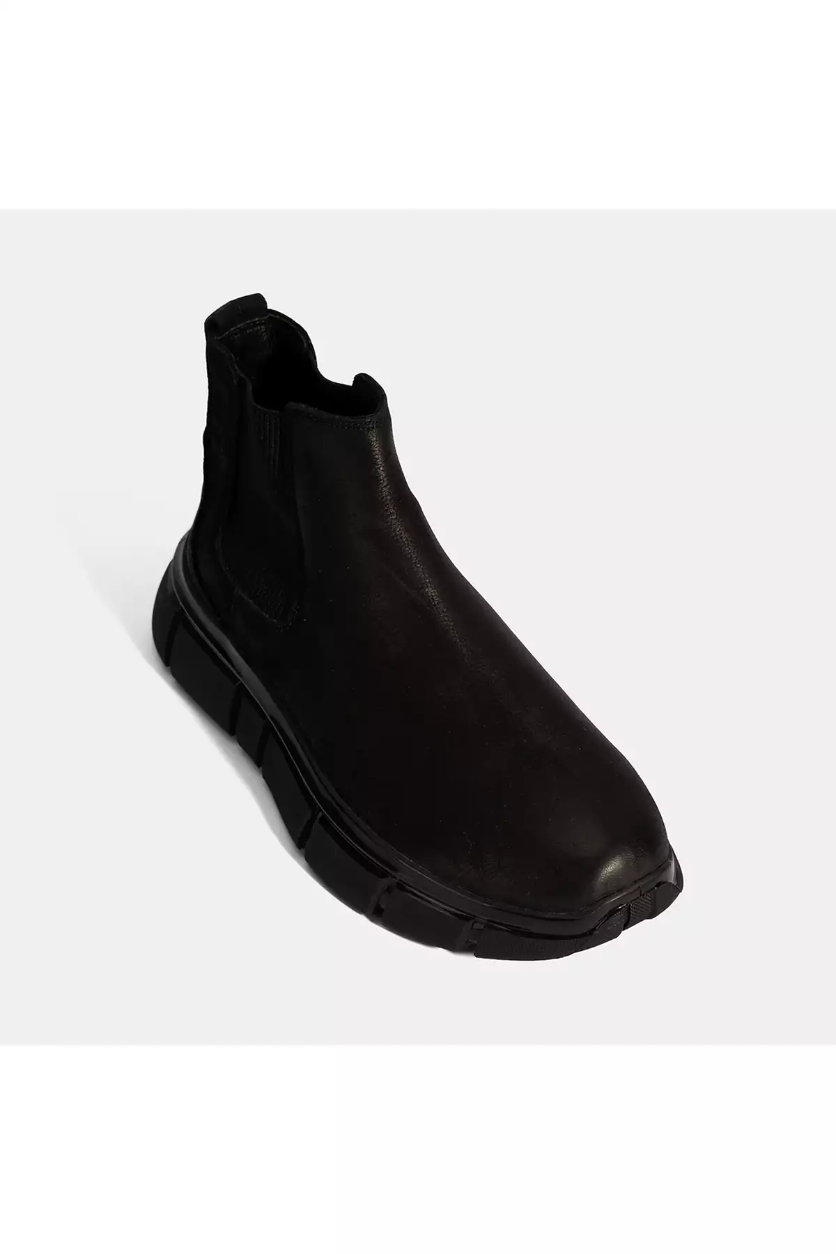 چکمه چرم نبوک مردانه با جزئیات لاستیکی سیاه برند Desa - 992242117