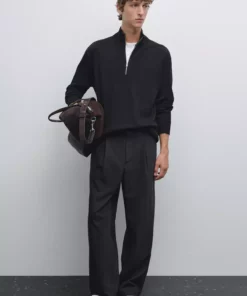 کاپشن با گردن ایستاده زیپدار برند Massimo Dutti - 954096723