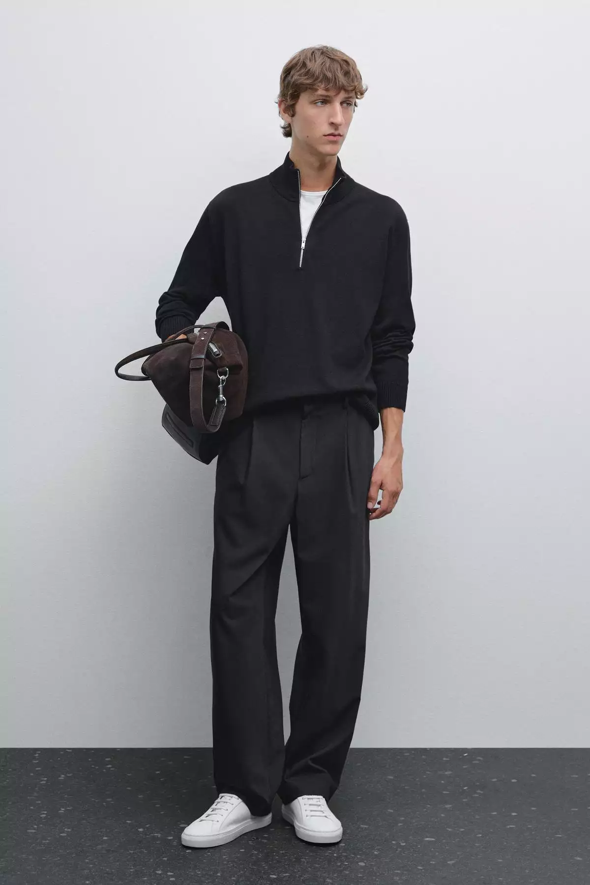 کاپشن با گردن ایستاده زیپدار برند Massimo Dutti - 954096723