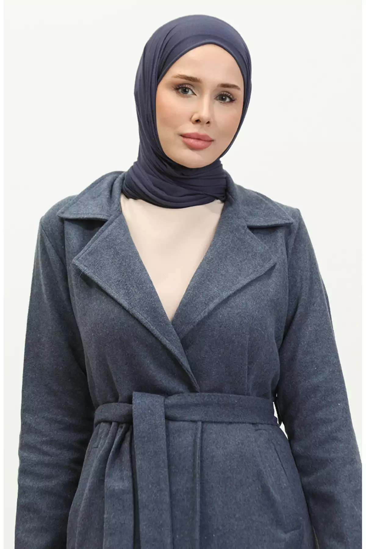 کاپ پشمی یقه کروآزه 5503-04 رنگ ایندیدگو برند sefamerve - 833440971