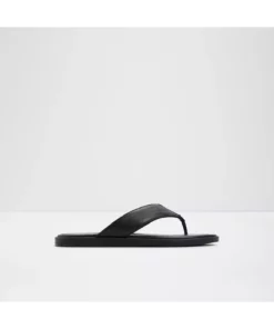TAZZO - دمپایی مردانه از چرم طبیعی مشکی ساده برند Aldo - 922141974