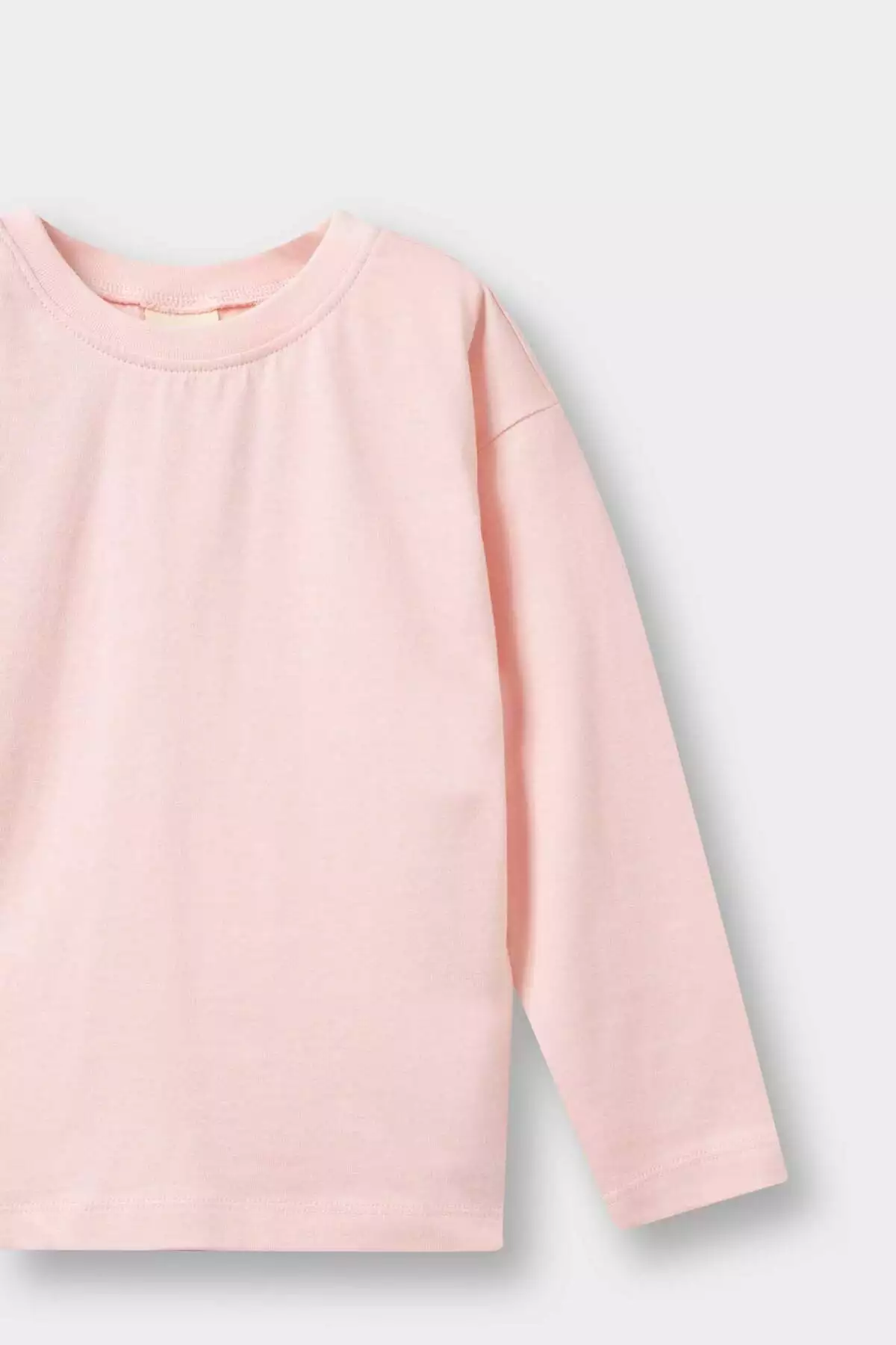 تیشرت دو تکه آستیندار بلند با یقه دوچرخهای برای دختر بچهها F7151A525AU برند Defacto - 969224088