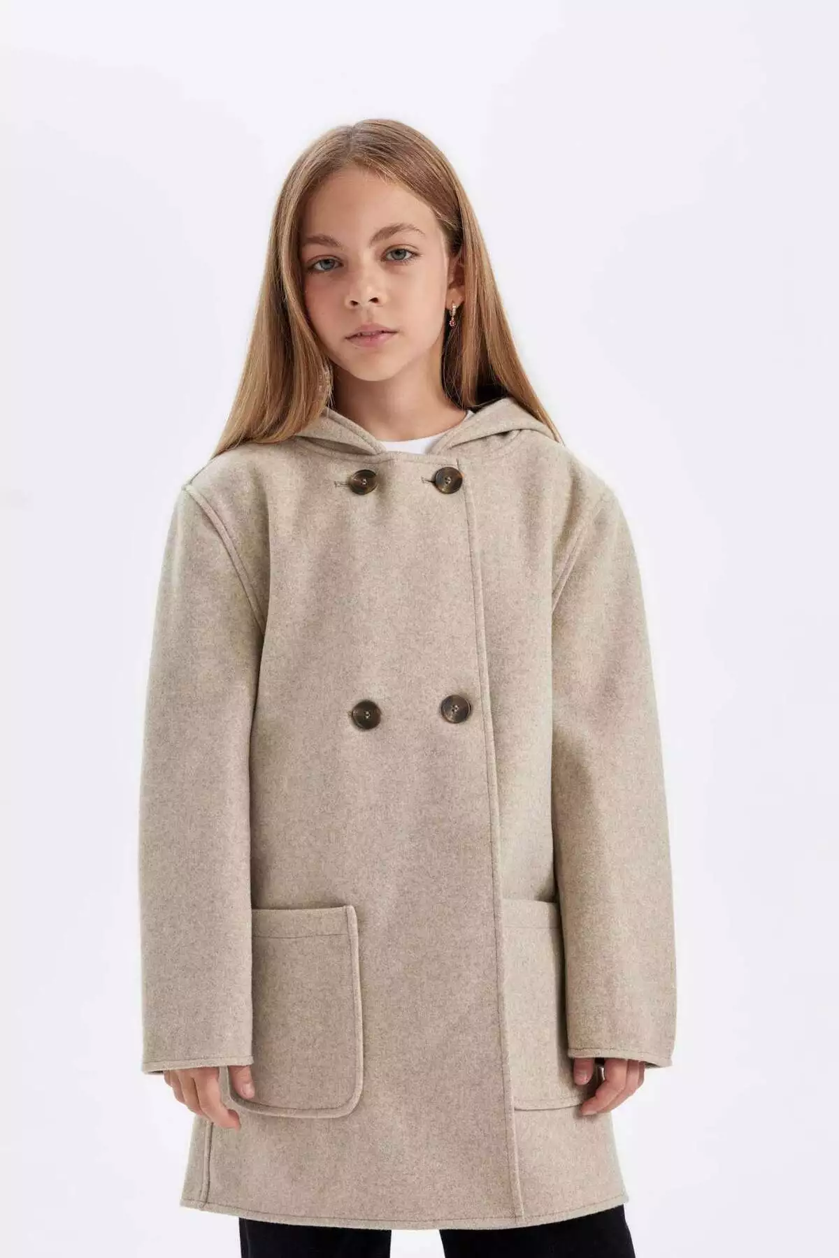 پالتو کلاهدار پشمی مخصوص دختر بچه مدل C8554A824AU برند Defacto - 860173453