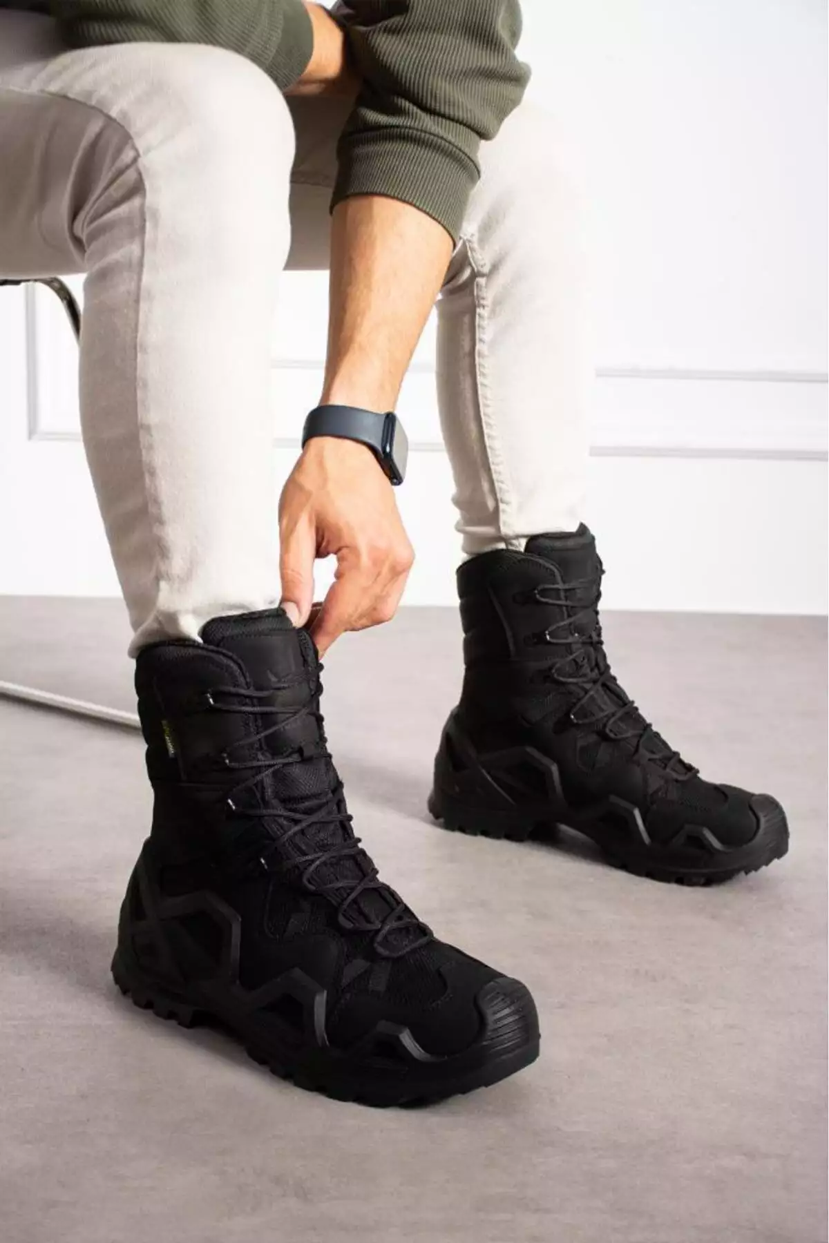 چکمه و پوتین تاکتیکی زمستانی ضد آب مردانه و زنانه از چرم طبیعی مدل SS603 برند SİNGLE SWORD - 301451293