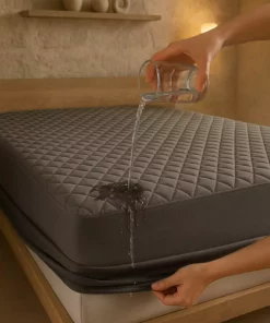 محافظ تشک پنبه‌ای با لایه‌ای ضد آب و دوختی کامل، رنگ خاکستری برند Nart Home - 736530680