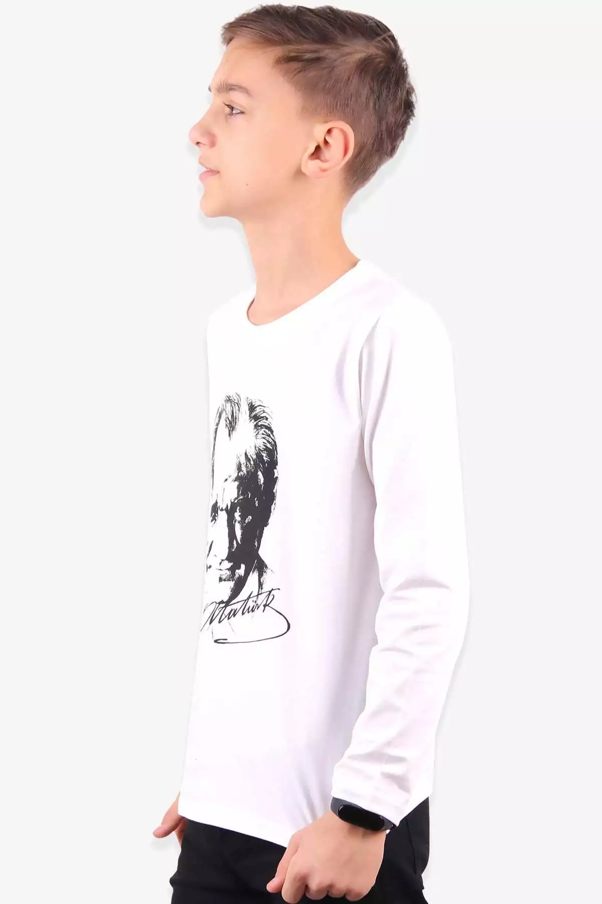 تیشرت کودکان با چاپ آتاتürk و آستین بلند برند durumod - 162838789