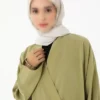 ست شلوار و کیمونو با جزئیات گرهای از مدل پارچهای - سبز برند Refka - 951851449