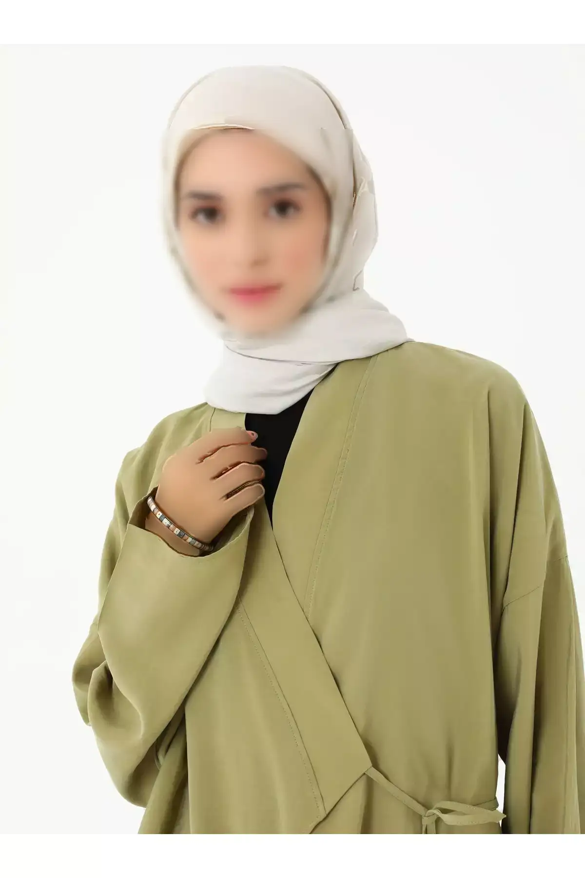 ست شلوار و کیمونو با جزئیات گرهای از مدل پارچهای - سبز برند Refka - 951851449