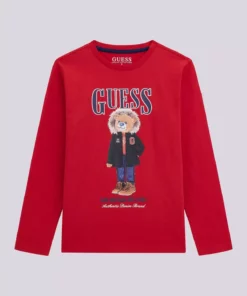 تیشرت قرمز مخصوص پسران BG Store برند Guess - 979516079