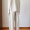 ست بالاتنه و پایینتنه با یقه دکمهدار از پارچهی مدال زنانه 60351111 برند Bianco Lucci - 870323913