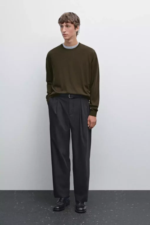 ژاکت بافت یخنی ۱۰۰٪ پشم مروسی برند Massimo Dutti - 975180291