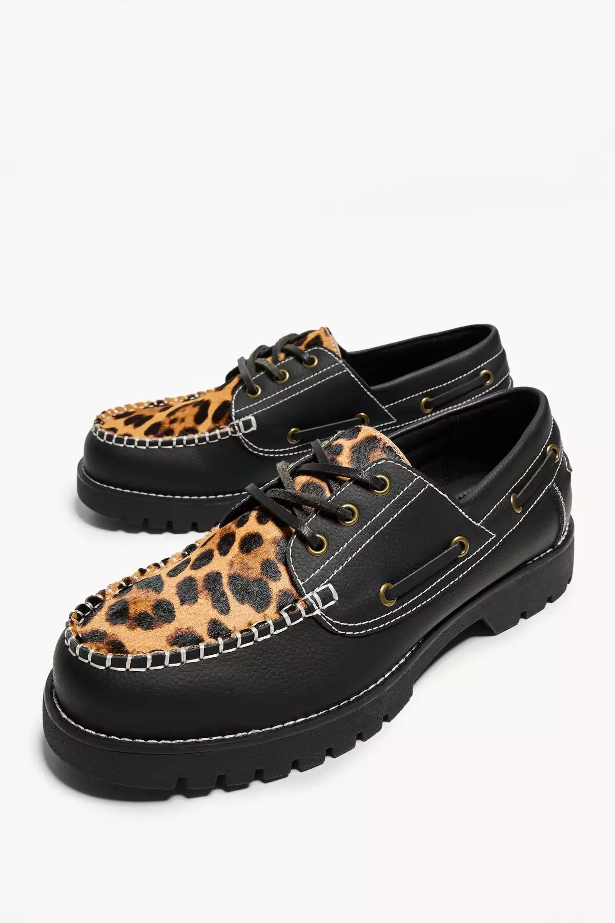 کفش قایق طرح پلنگی برند Bershka - 951881648