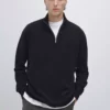 پلیور با یقه بلند و زیپدار برند Massimo Dutti - 991316059