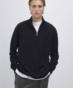 پلیور با یقه بلند و زیپدار برند Massimo Dutti - 991316059