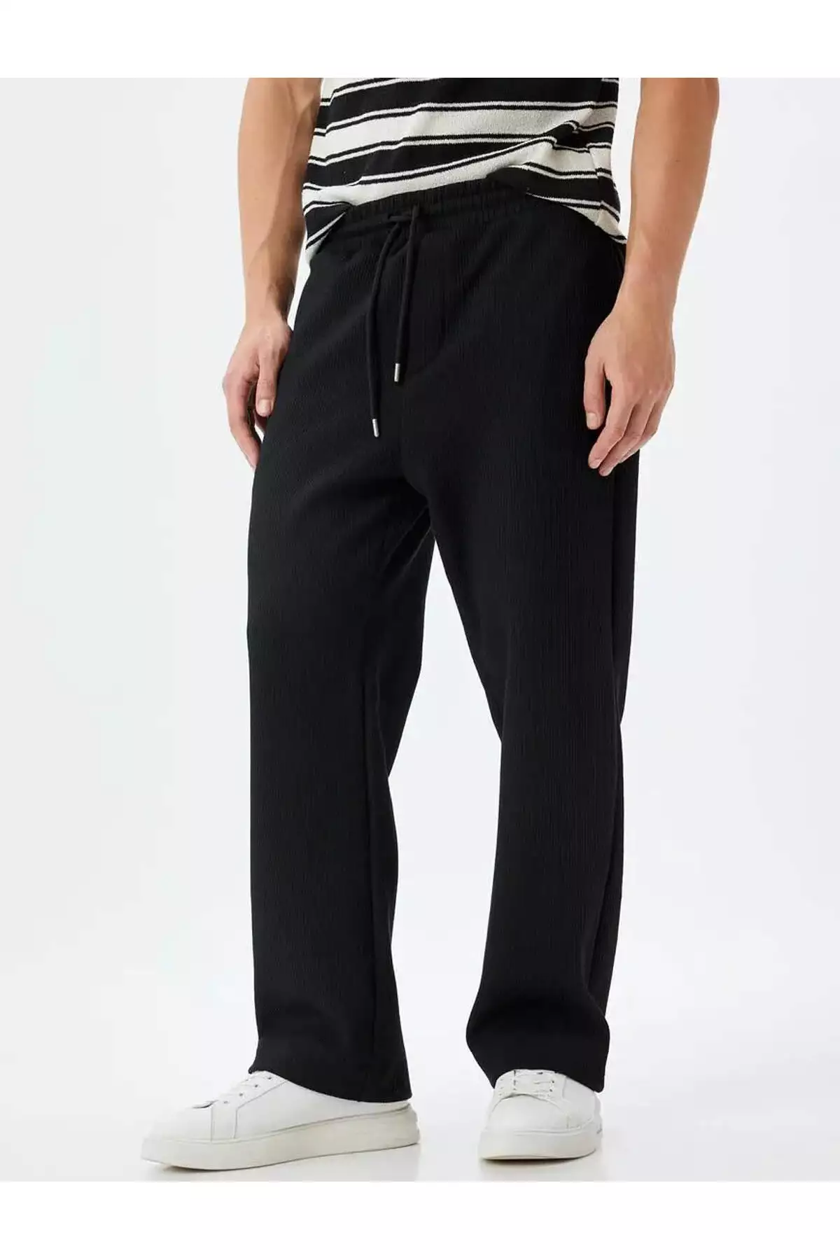 شلوار ورزشی مردانه سیاه با جزئیات جیب و بند 5WAM40027MK برند Koton - 868935942