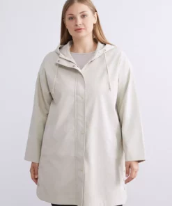 بارانی زنانه با کلاه به رنگ بژ و ساده برند LC Waikiki - 982289393