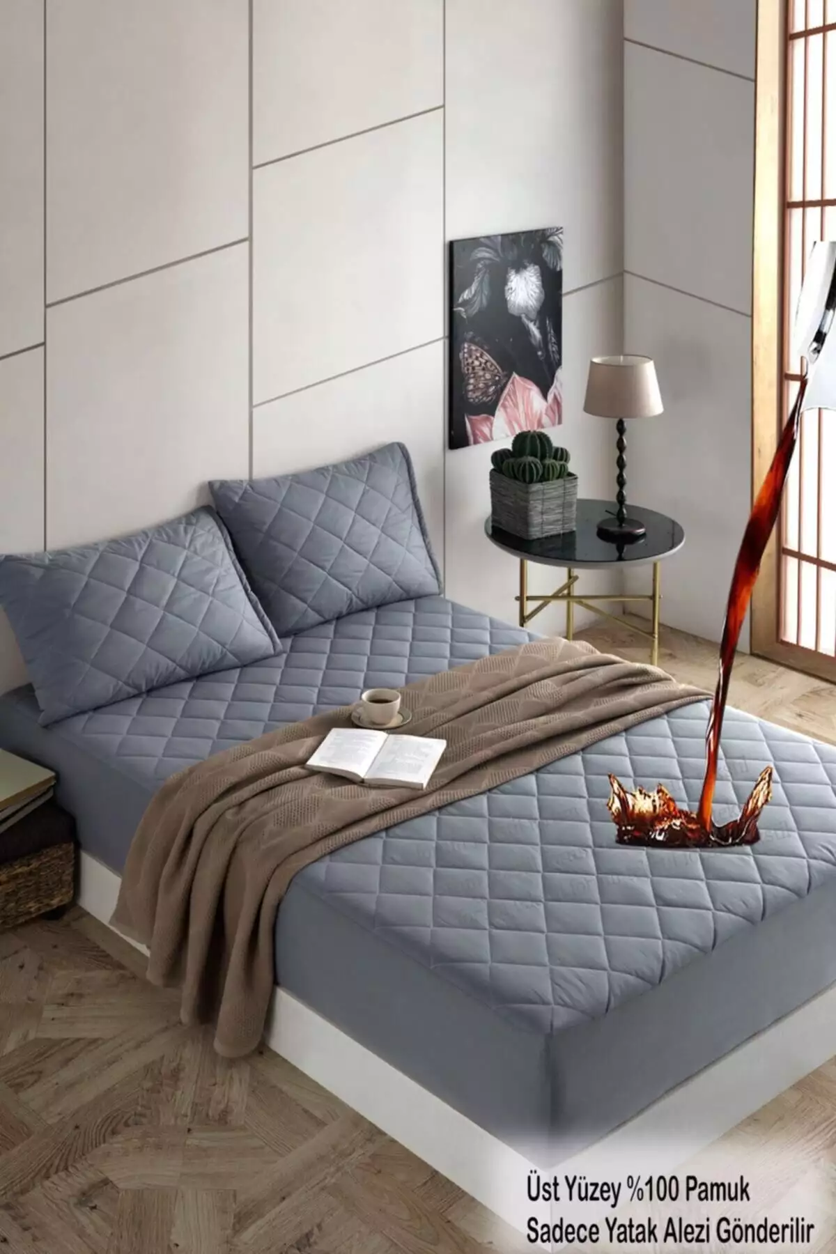 محافظ تشک ضد آب کاپیتونه از الیاف 100% پنبه - مناسب برای تخت خواب یک نفره، دو نفره و تخت خواب بزرگ برند Formeya - 92876225