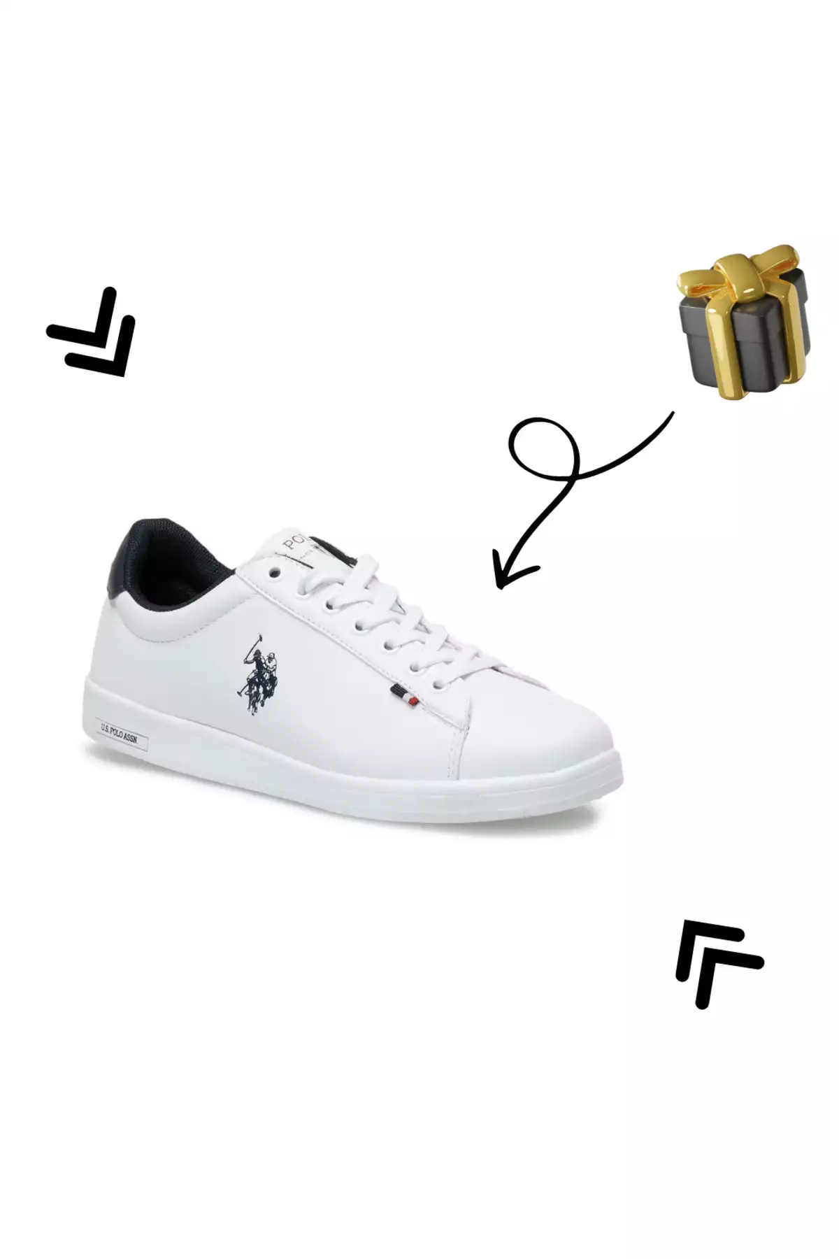 کفش ورزشی اورتپدیک 3FX سفید-مشکی-قرمز-سرمهای فرانکو GSN مدل جدید برند U.S. Polo Assn. - 772734047