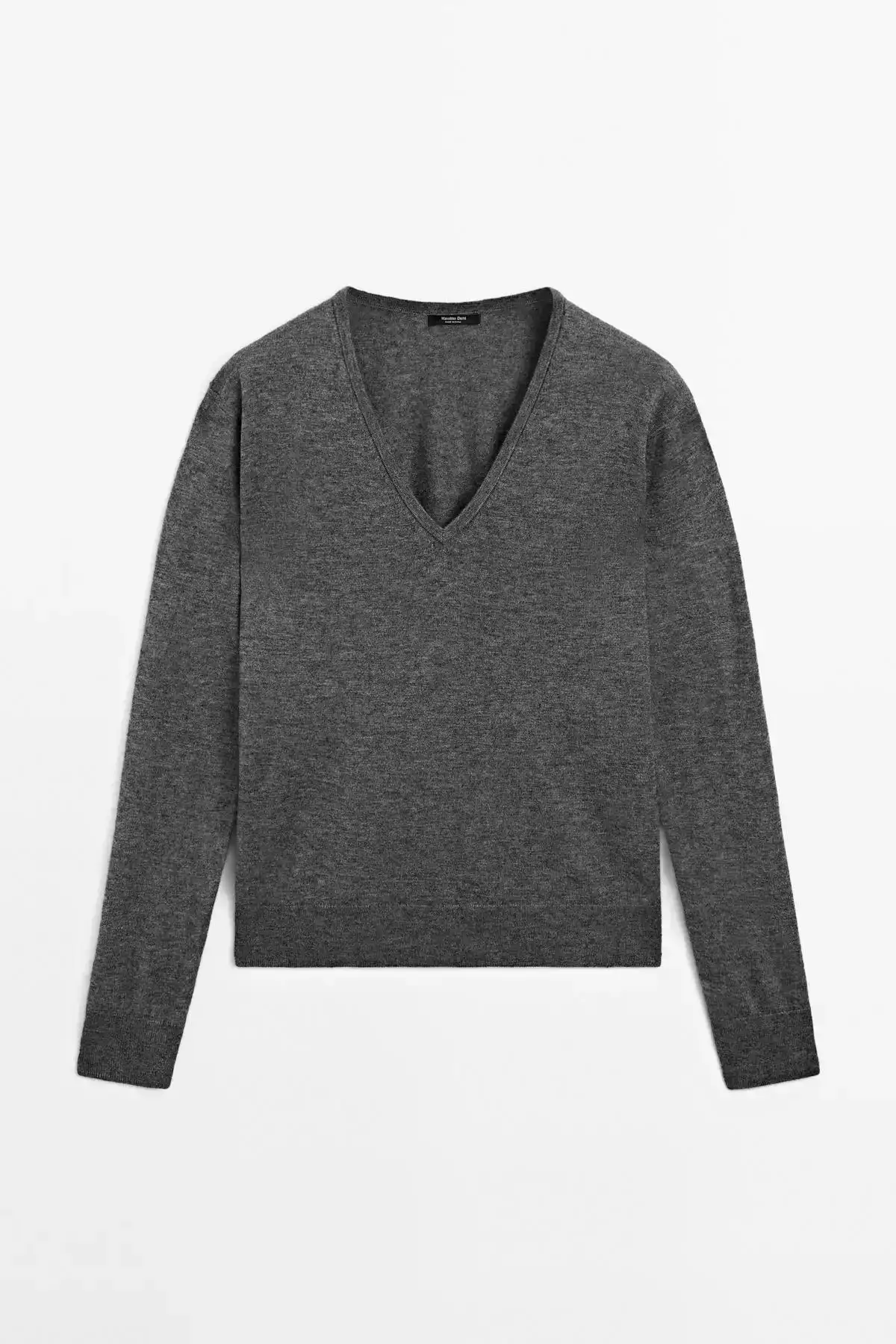 پلیور و یقه V کشبافی پشمی برند Massimo Dutti - 953461062