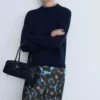 دامن ساتن طرحدار برند MANGO - 857435368
