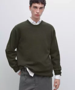 ژاکت بافتنی یقه دوچرخهای با ترکیب پشم یوزی برند Massimo Dutti - 1024807599