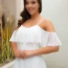 پیراهن عروسی بلند با بند اکرو و پیراهن برای عکاسی خارجی برند CARMEN - 3603285