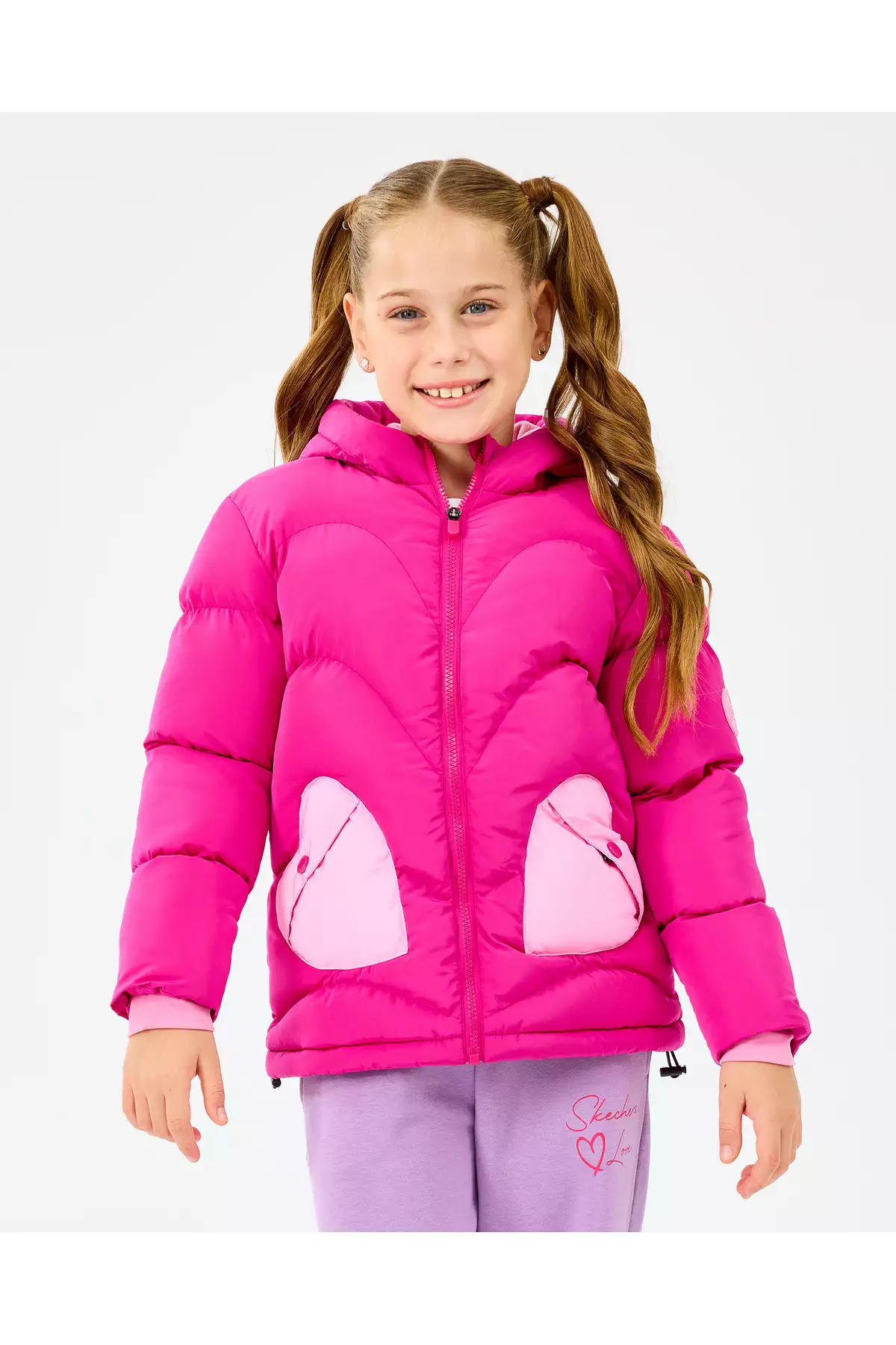 کت بزرگ دخترانه پافر جی رنگ بنفش مدل SK2520039-3935 برند Skechers - 992659995